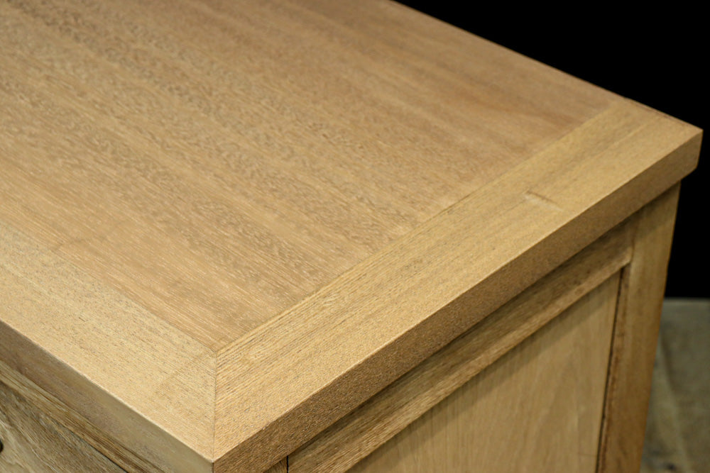 花模様のプレスガラスが可愛らしい木地色のガラスケース　BB3149