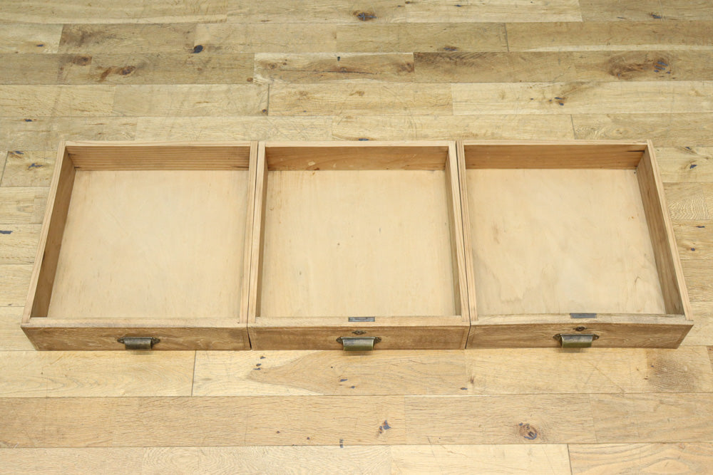 花模様のプレスガラスが可愛らしい木地色のガラスケース　BB3149