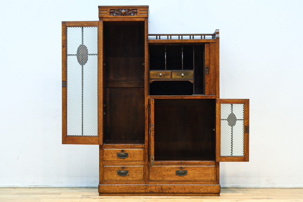 木枠デザインや蛇腹戸造りがお洒落なレトロ本棚 BB3150 – 古福庵