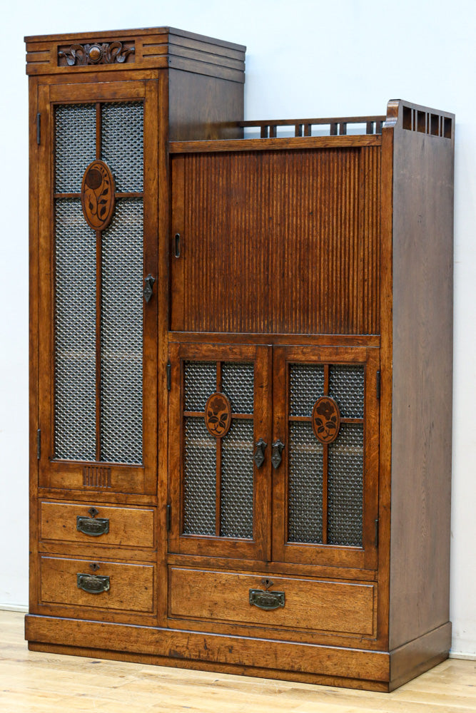 木枠デザインや蛇腹戸造りがお洒落なレトロ本棚 BB3150 – 古福庵