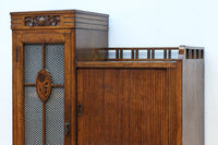 木枠デザインや蛇腹戸造りがお洒落なレトロ本棚　BB3150