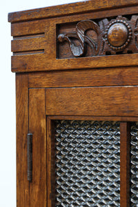 木枠デザインや蛇腹戸造りがお洒落なレトロ本棚　BB3150