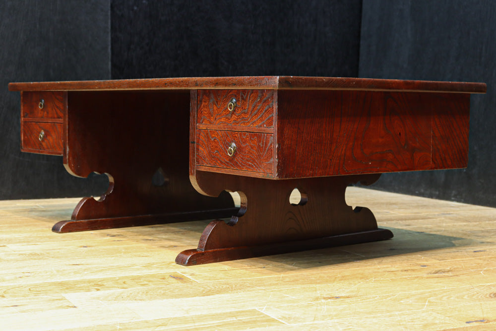 アンティーク 引き出し3杯 ケヤキ文机 古家具 無垢材 無塗装 アンティーク 引き出し3杯 ケヤキ文机 古家具 無垢材 無塗装