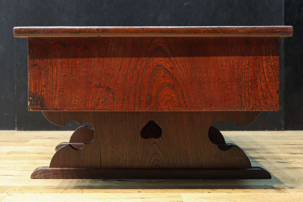 江戸時代！！天板両端に小引き出しを備えたケヤキ文机 BB3159 – 古福庵