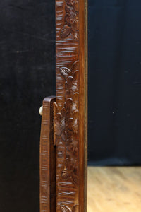 桜模様で飾られた美しい軽井沢彫りの姿見　BB3160