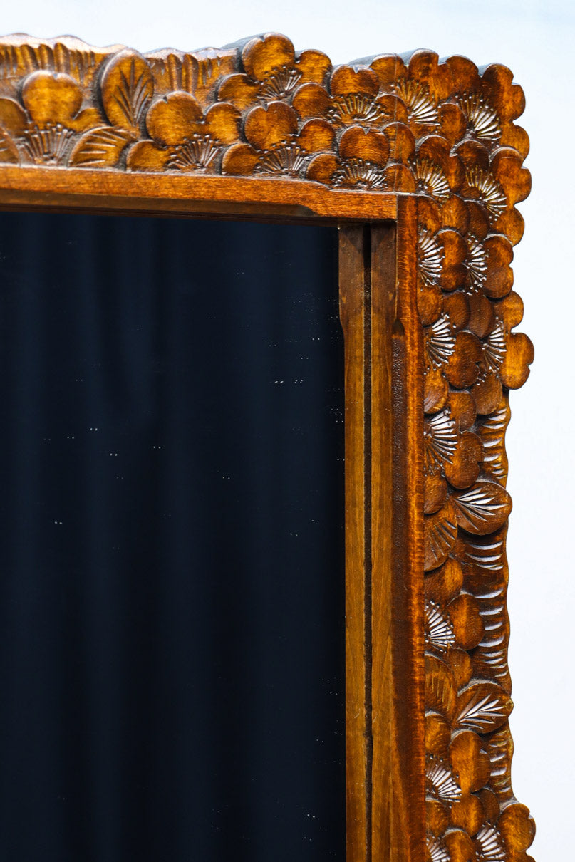 軽井沢彫りの上品な桜模様が浮かぶ鏡台　BB3164