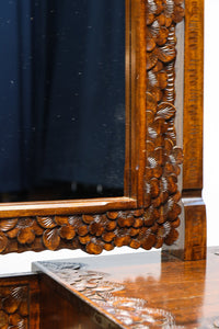 軽井沢彫りの上品な桜模様が浮かぶ鏡台　BB3164