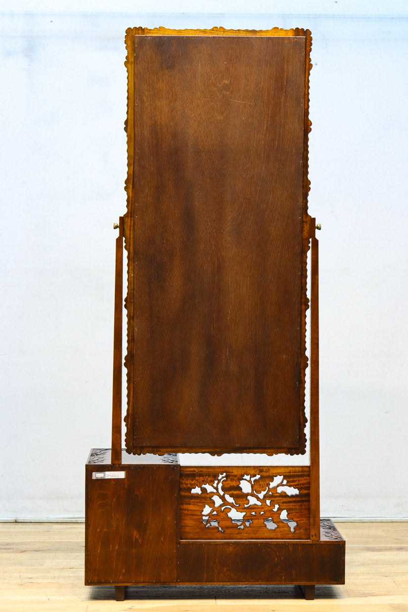 軽井沢彫りの上品な桜模様が浮かぶ鏡台　BB3164