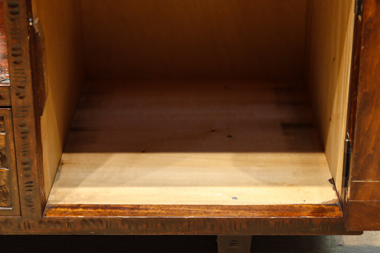 軽井沢彫りの上品な桜模様が浮かぶ鏡台　BB3164