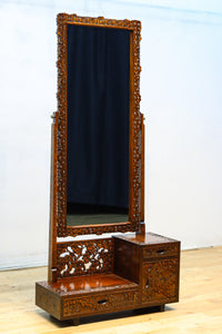 軽井沢彫りの上品な桜模様が浮かぶ鏡台　BB3164