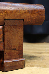 味わいが滲む欅一枚板の貫禄漂う両面使い文机　BB3167