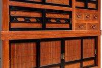 幅1960ミリ!! 四枚引き戸の壮観な造りで貫禄溢れる近江水屋箪笥　BB3173-MT