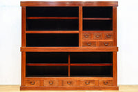 幅1960ミリ!! 四枚引き戸の壮観な造りで貫禄溢れる近江水屋箪笥　BB3173-MT