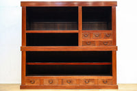 幅1960ミリ!! 四枚引き戸の壮観な造りで貫禄溢れる近江水屋箪笥　BB3173-MT