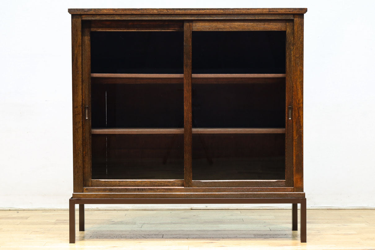 レトロガラスの煌めきが美しいアイアンフレーム付きガラスケース　BB3177