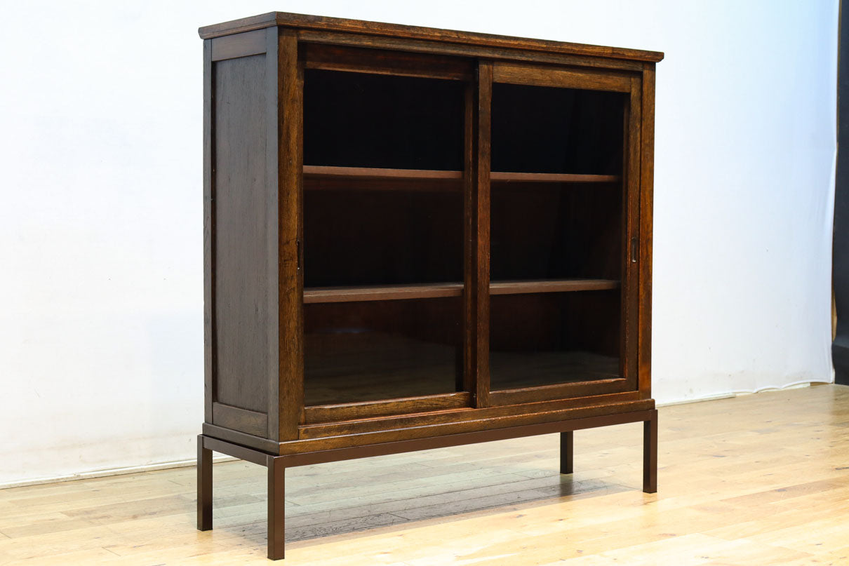 レトロガラスの煌めきが美しいアイアンフレーム付きガラスケース　BB3177