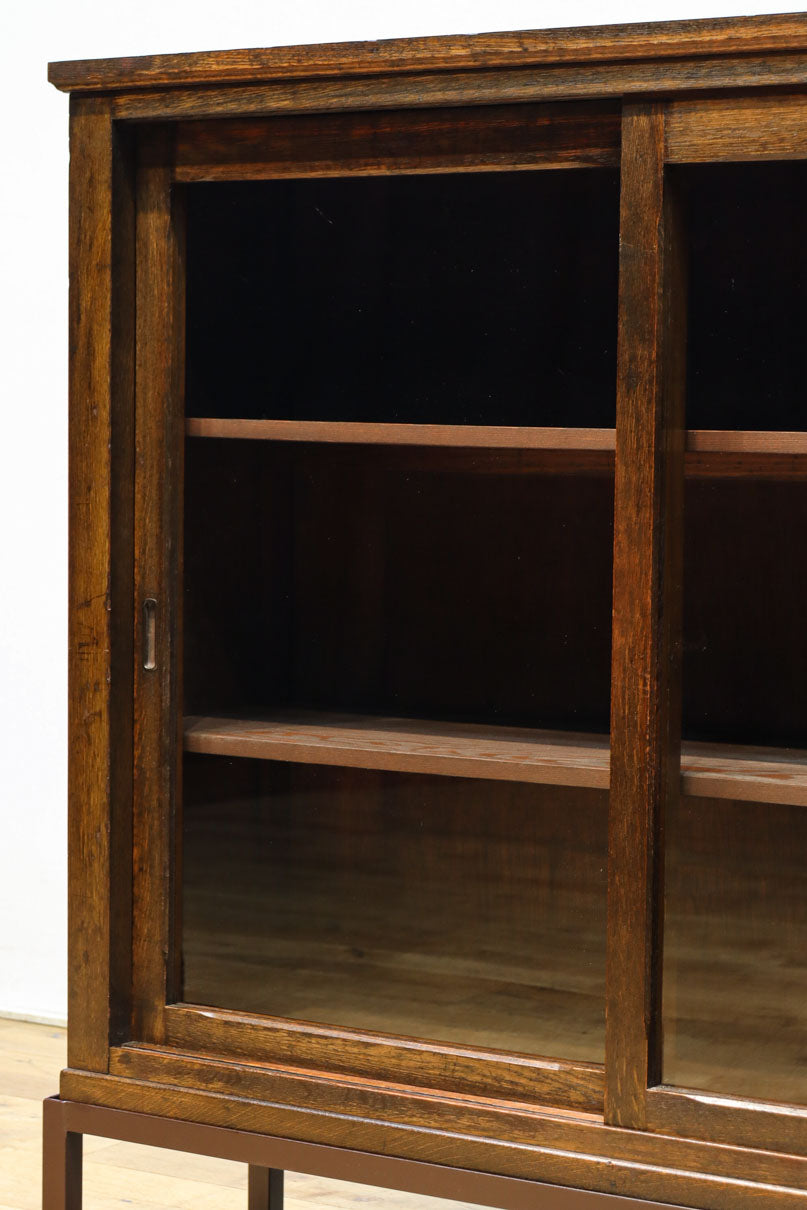 レトロガラスの煌めきが美しいアイアンフレーム付きガラスケース　BB3177