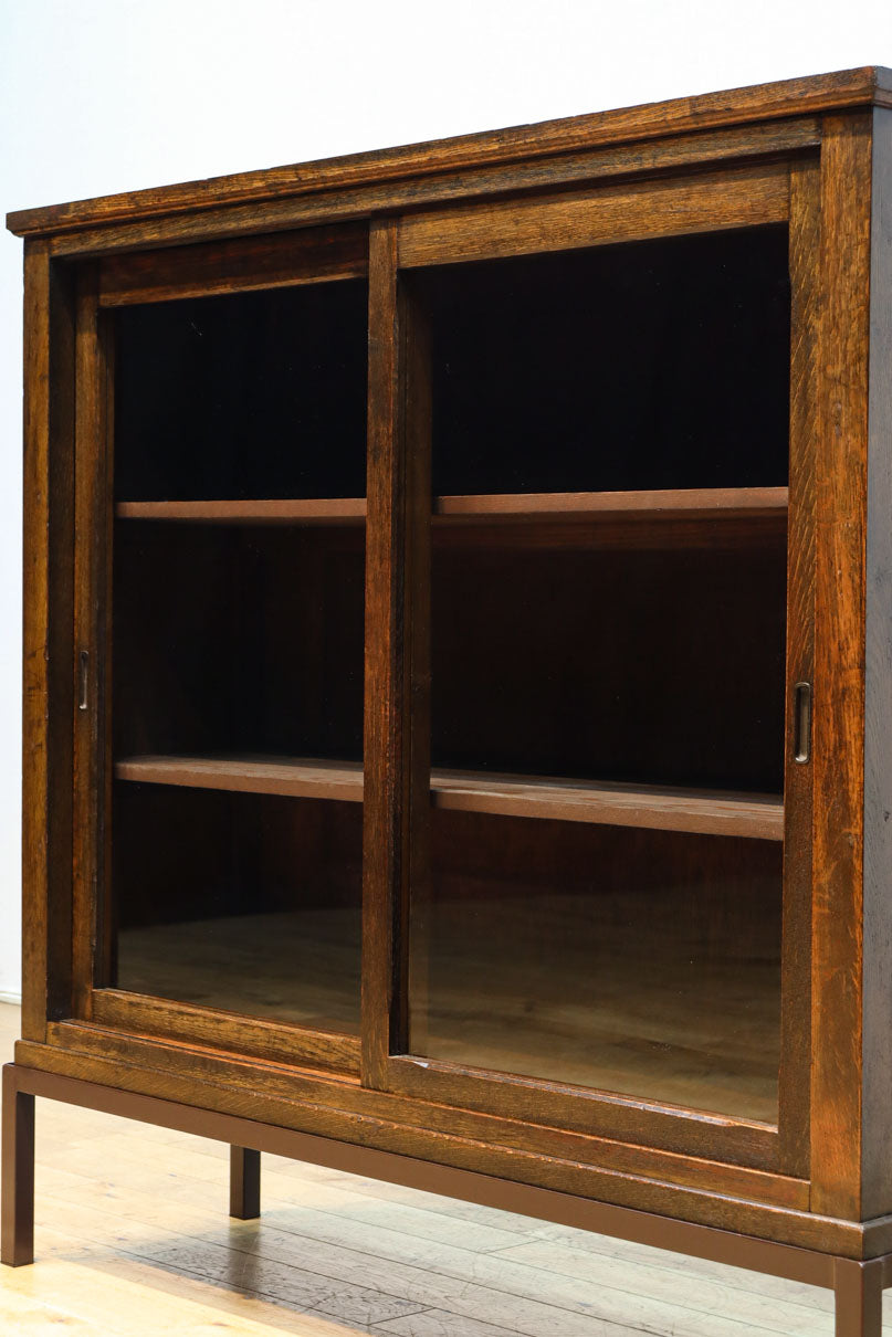 レトロガラスの煌めきが美しいアイアンフレーム付きガラスケース　BB3177