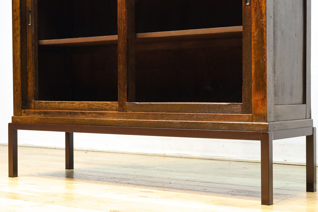 レトロガラスの煌めきが美しいアイアンフレーム付きガラスケース　BB3177