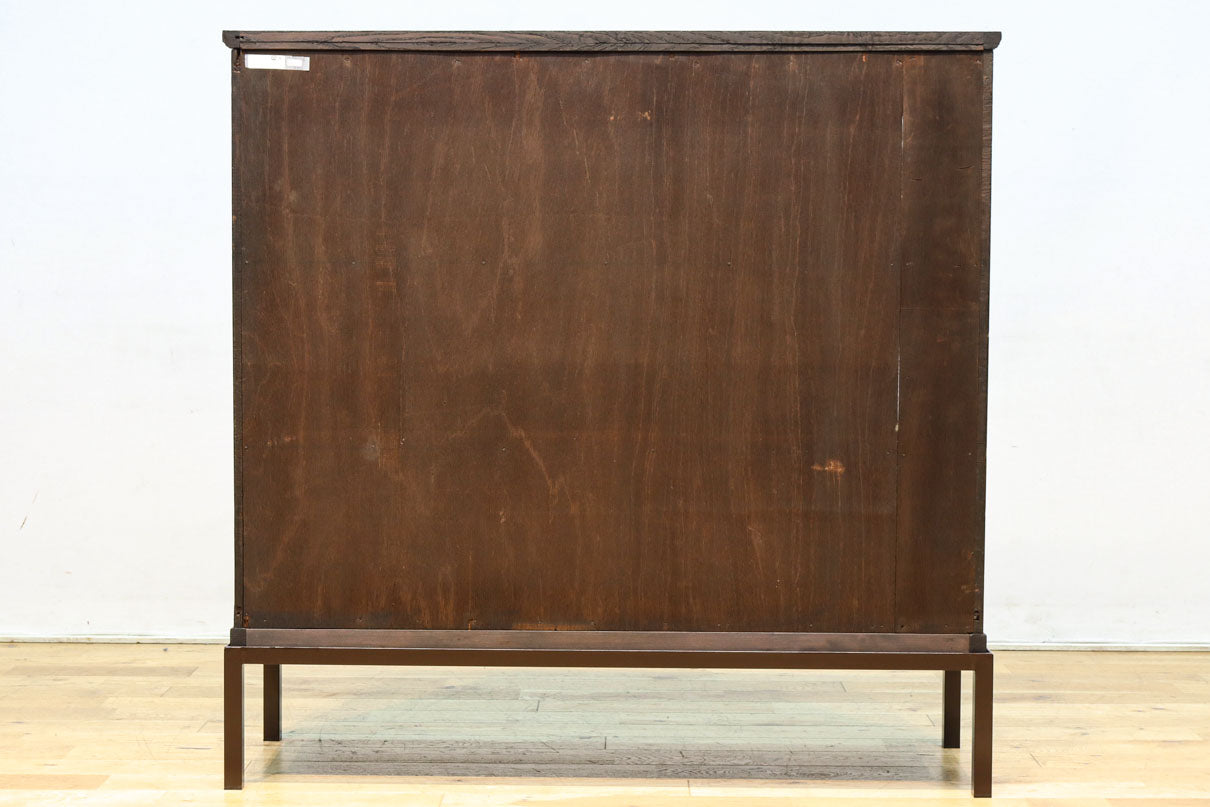 アンティーク 大輪のポワンドローズ 両面ガラス木製フレーム付き レトロガラスの煌めきが美しいアイアンフレーム付きガラスケース