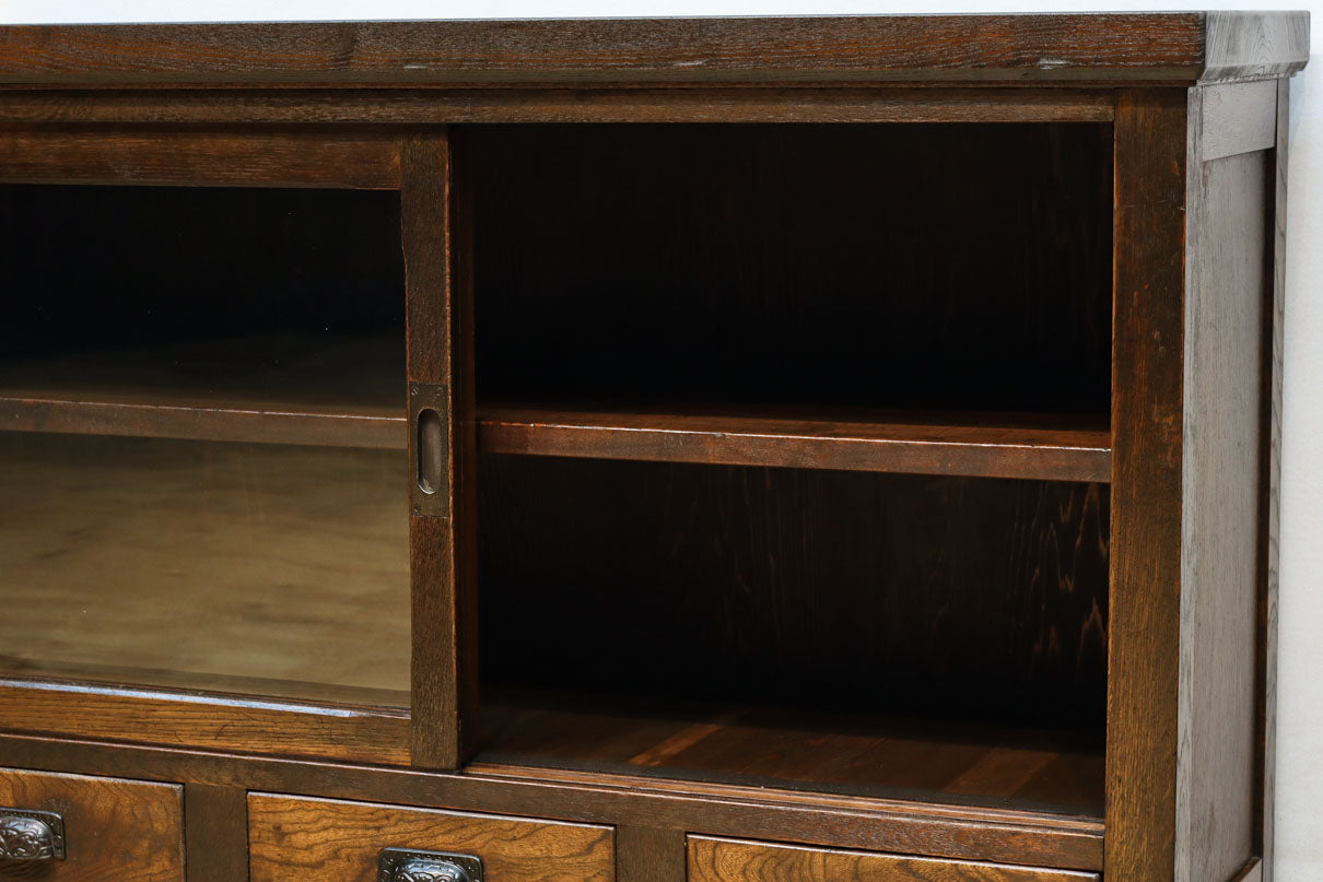 幅1076ミリ　ゆらゆらガラスの温かみあるレトロガラスケース　BB3178