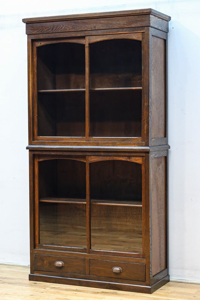 2167様感謝‼️便利すぎごめんなさい‼️ゆらゆらガラスブロカント地球ガラスドーム① 穏やかなレトロ感にゆらゆらガラスが馴染む前面総オークガラス