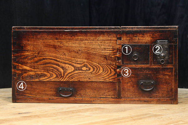 古箪笥 古福庵 | . 極上縮れ杢に珠杢と贅を尽くした 最高級三重水屋箪笥