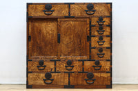 美しい杢目が流れる上質な帳場箪笥　BB3201