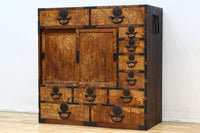 美しい杢目が流れる上質な帳場箪笥　BB3201