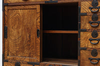 美しい杢目が流れる上質な帳場箪笥　BB3201