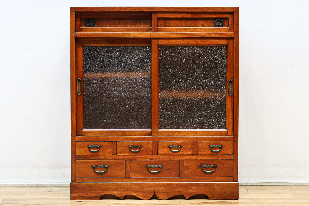 花模様 昭和レトロ木製茶箪笥 レトロ家具 – 古福庵 [ KOFUKUAN ] オンラインストア