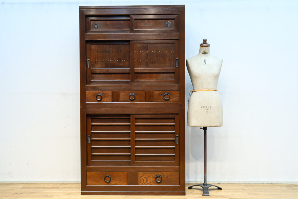 希少サイズ!! 上質さが伝わる細身の京水屋箪笥 BB3217 – 古福庵 希少サイズ!! 上質さが伝わる細身の京水屋箪笥 BB3217 – 古福庵