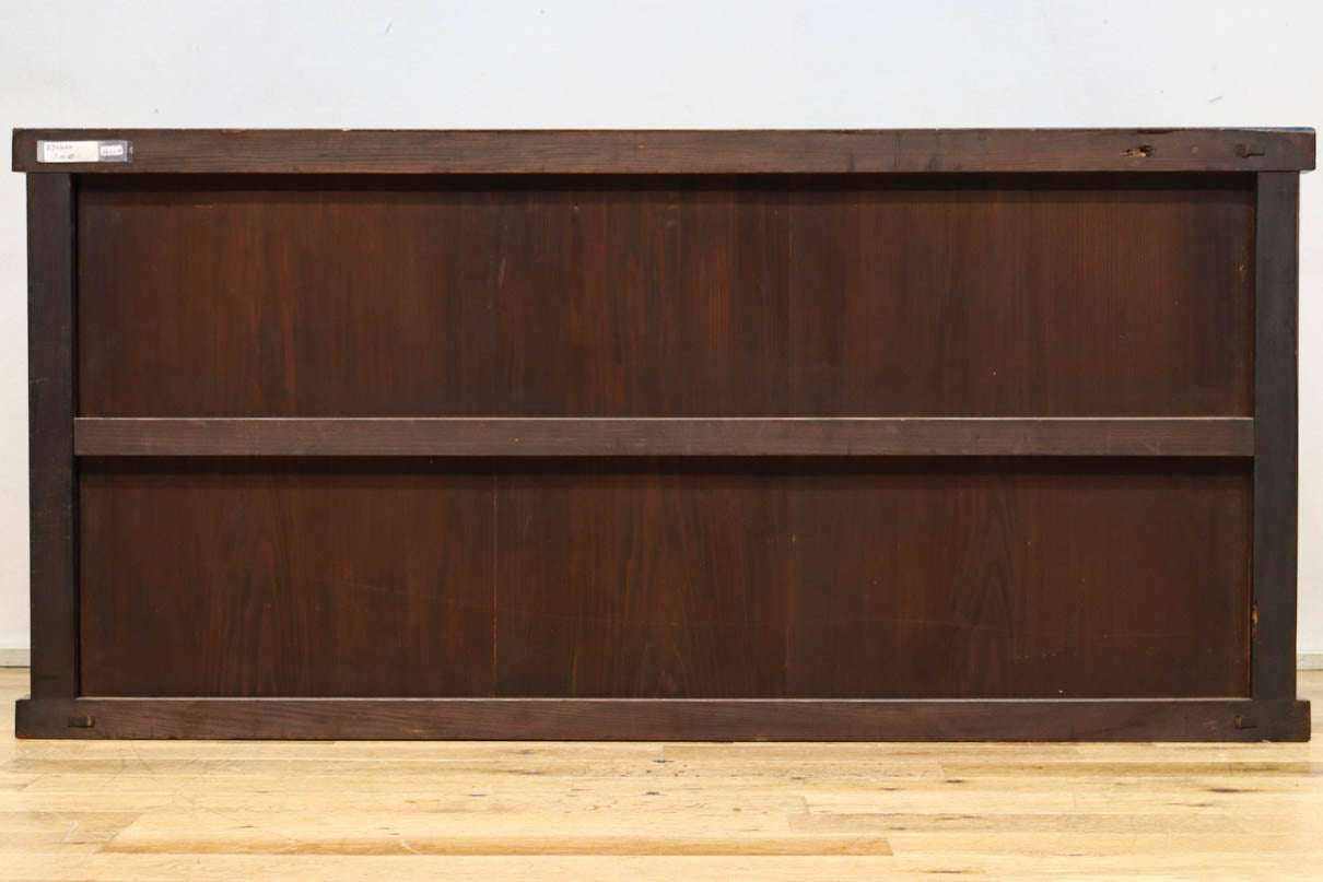 見事な杢目の素晴らしい面持ちの全面総欅越後帳場箪笥　BB3218