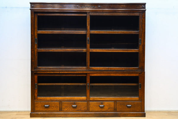 極上!!味わい深い表情を持つ上品な前面総オークガラスケース　BB3230