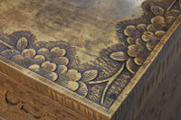 桜の木が引き出し前面に美しく描かれた軽井沢彫りの鏡台　BB3236