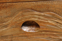 桜の木が引き出し前面に美しく描かれた軽井沢彫りの鏡台　BB3236