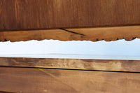 桜の木が引き出し前面に美しく描かれた軽井沢彫りの鏡台　BB3236