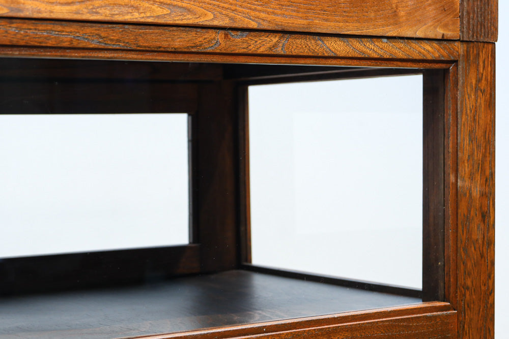 昭和レトロ!! タイルの細工がお洒落なオークガラスケース　BB3237