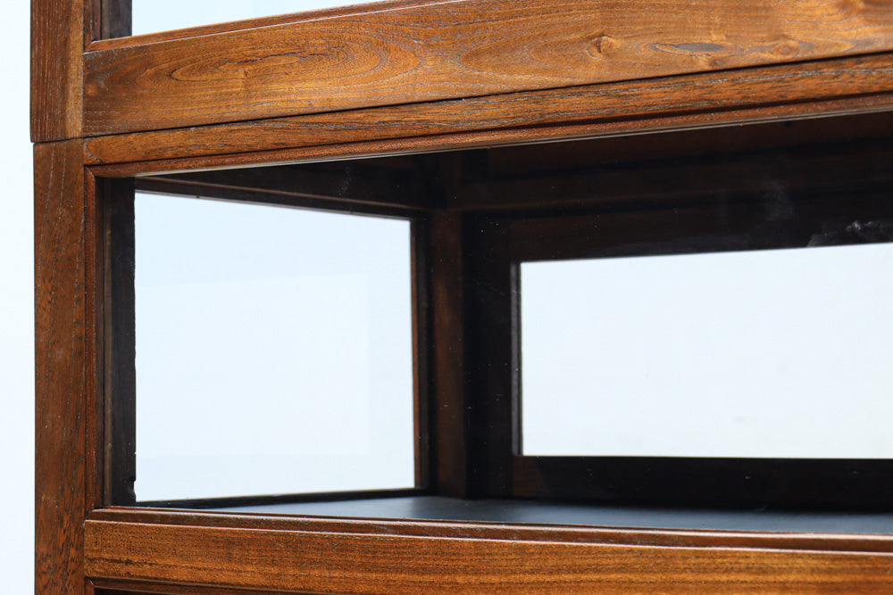 昭和レトロ!! タイルの細工がお洒落なオークガラスケース　BB3237