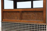 昭和レトロ!! タイルの細工がお洒落なオークガラスケース　BB3237