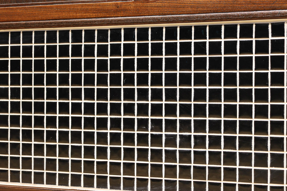 昭和レトロ!! タイルの細工がお洒落なオークガラスケース　BB3237