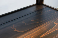 昭和レトロ!! タイルの細工がお洒落なオークガラスケース　BB3237