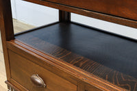 昭和レトロ!! タイルの細工がお洒落なオークガラスケース　BB3237