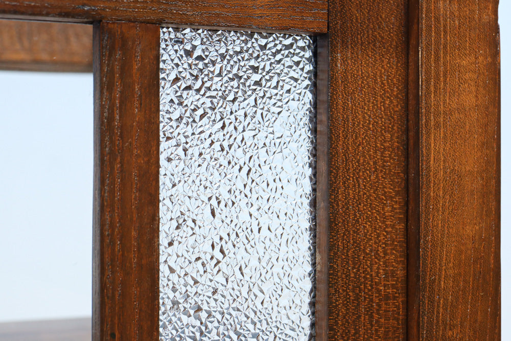 昭和レトロ!! タイルの細工がお洒落なオークガラスケース　BB3237