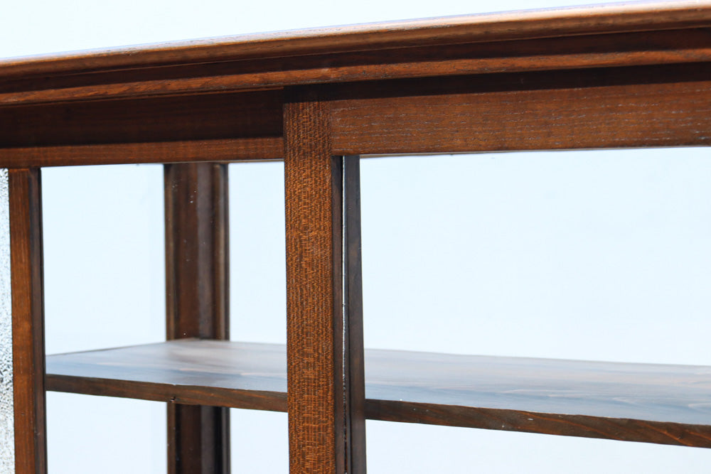 昭和レトロ!! タイルの細工がお洒落なオークガラスケース　BB3237