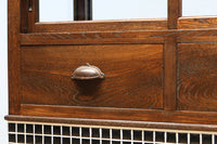 昭和レトロ!! タイルの細工がお洒落なオークガラスケース　BB3237