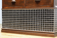 昭和レトロ!! タイルの細工がお洒落なオークガラスケース　BB3237