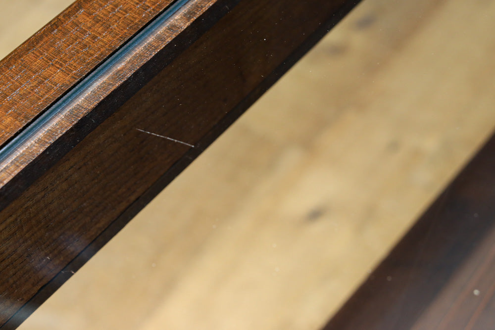 昭和レトロ!! タイルの細工がお洒落なオークガラスケース　BB3237