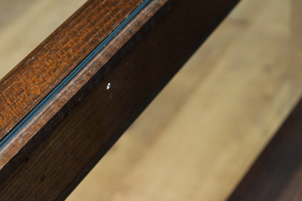 昭和レトロ!! タイルの細工がお洒落なオークガラスケース　BB3237