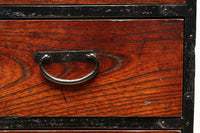 味わい深い古色に包まれたアイアンフレーム付き最上小箪笥　BB3240